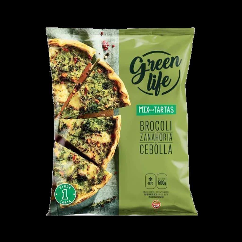 Green Life Mix Tartas Brócoli, Zanahoria y Cebolla - 500 g