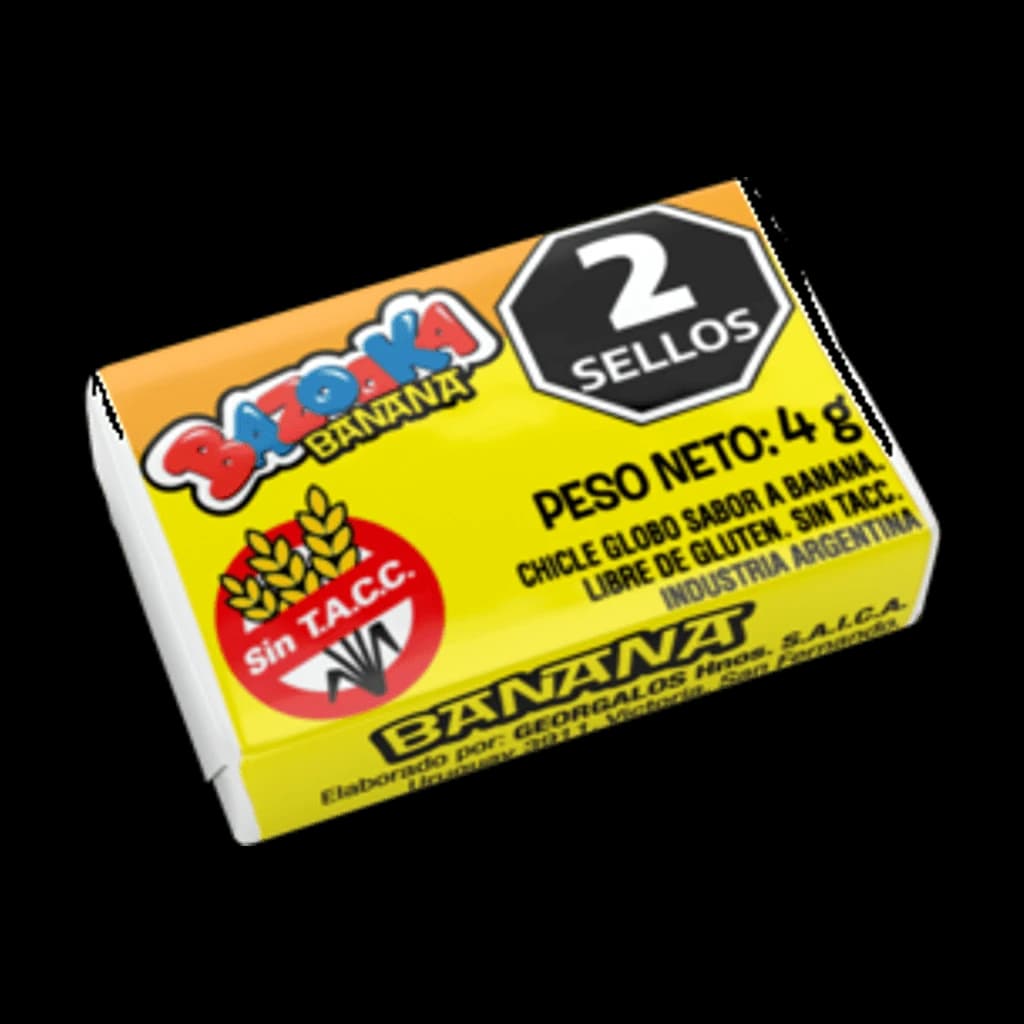 Bazooka Banana - 4 g, 80 unidades · Display