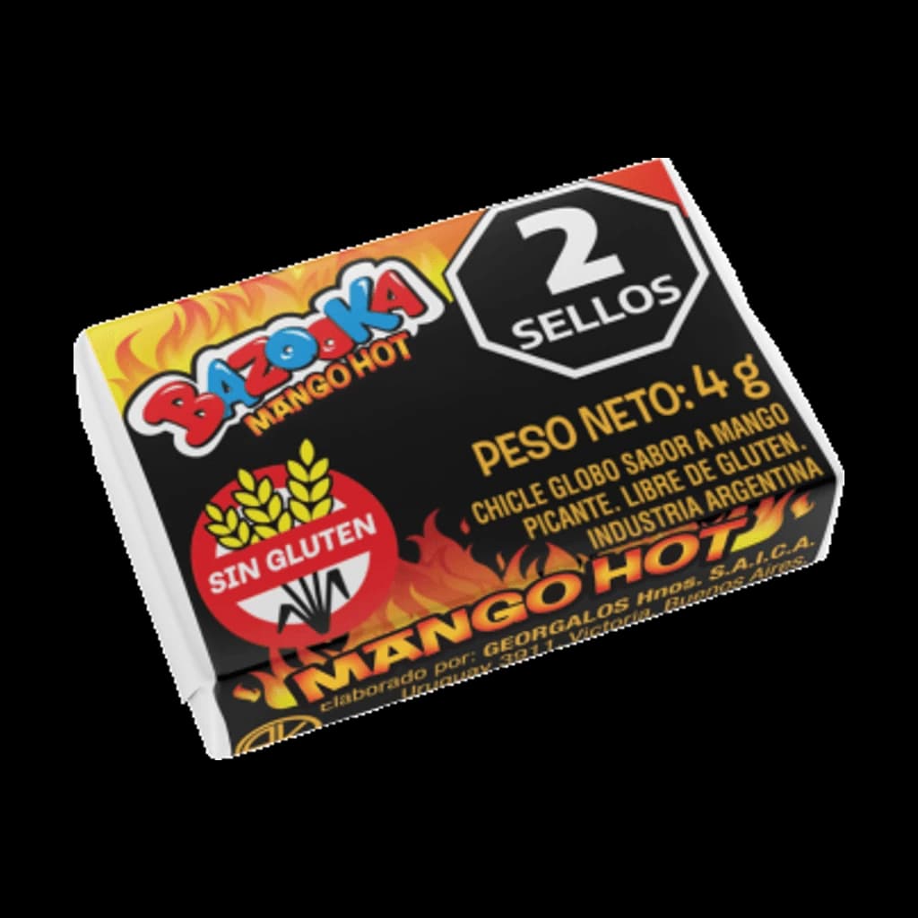 Bazooka Mango Hot - 4 g, 80 unidades · Display