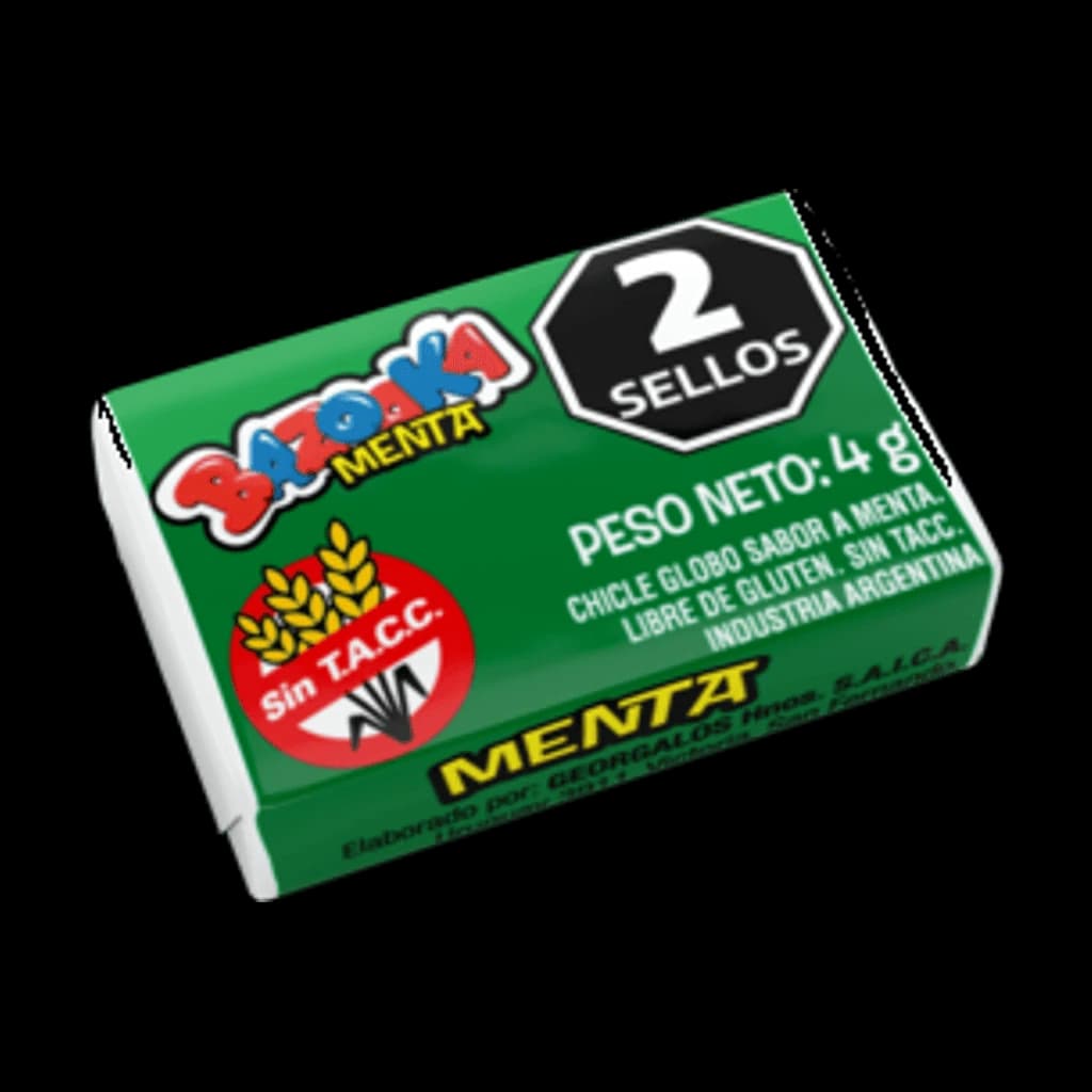 Bazooka Menta - 4 g, 80 unidades · Display