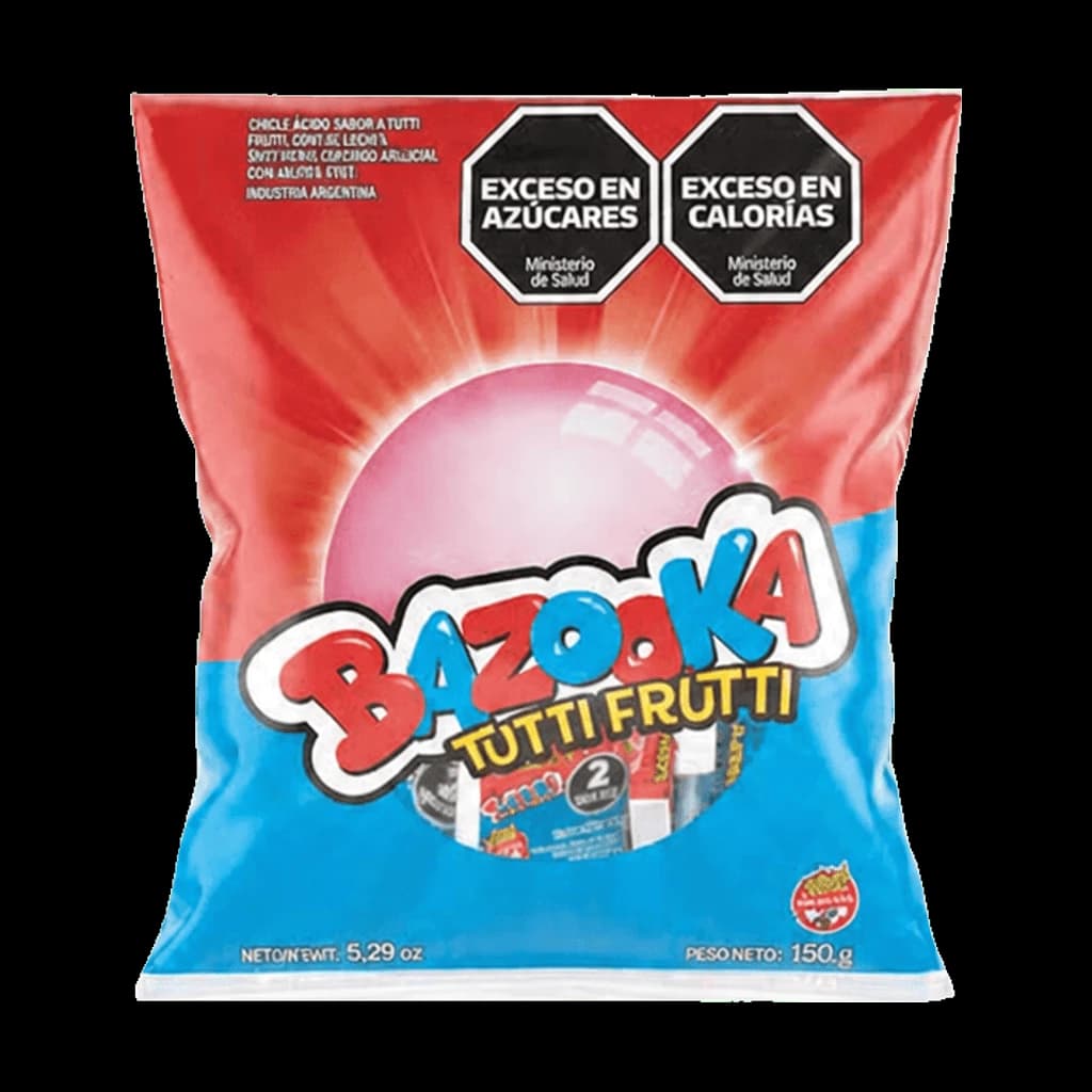 Bazooka Tutti Frutti - 4 g, 30 unidades