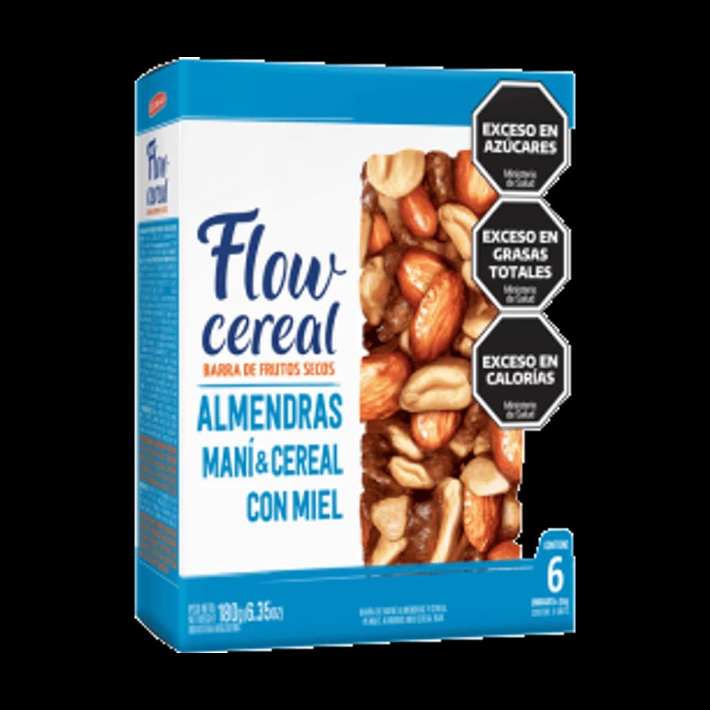 Flow Cereal Almendras Enteras - 30 g, 6 unidades · Estuche