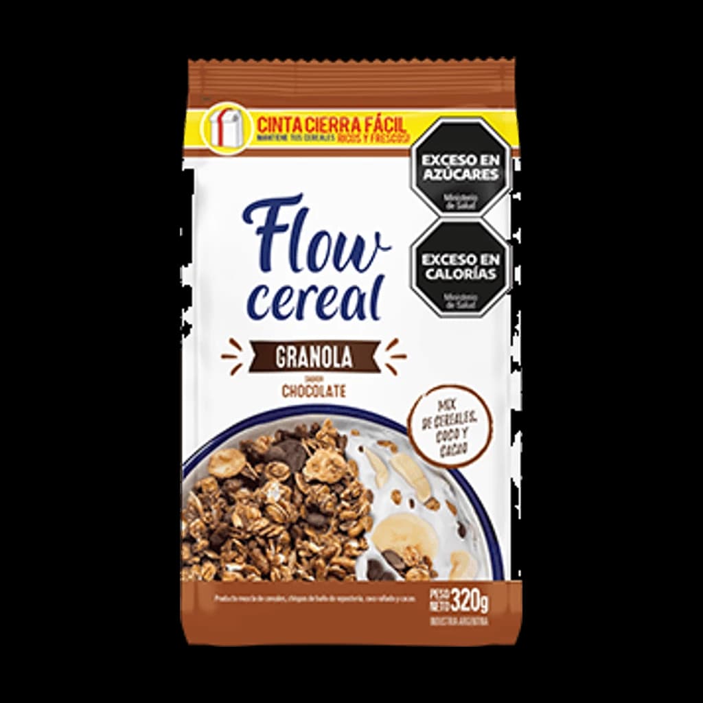 Flow Cereal Granola sabor Chocolate - 320 g, 20 unidades