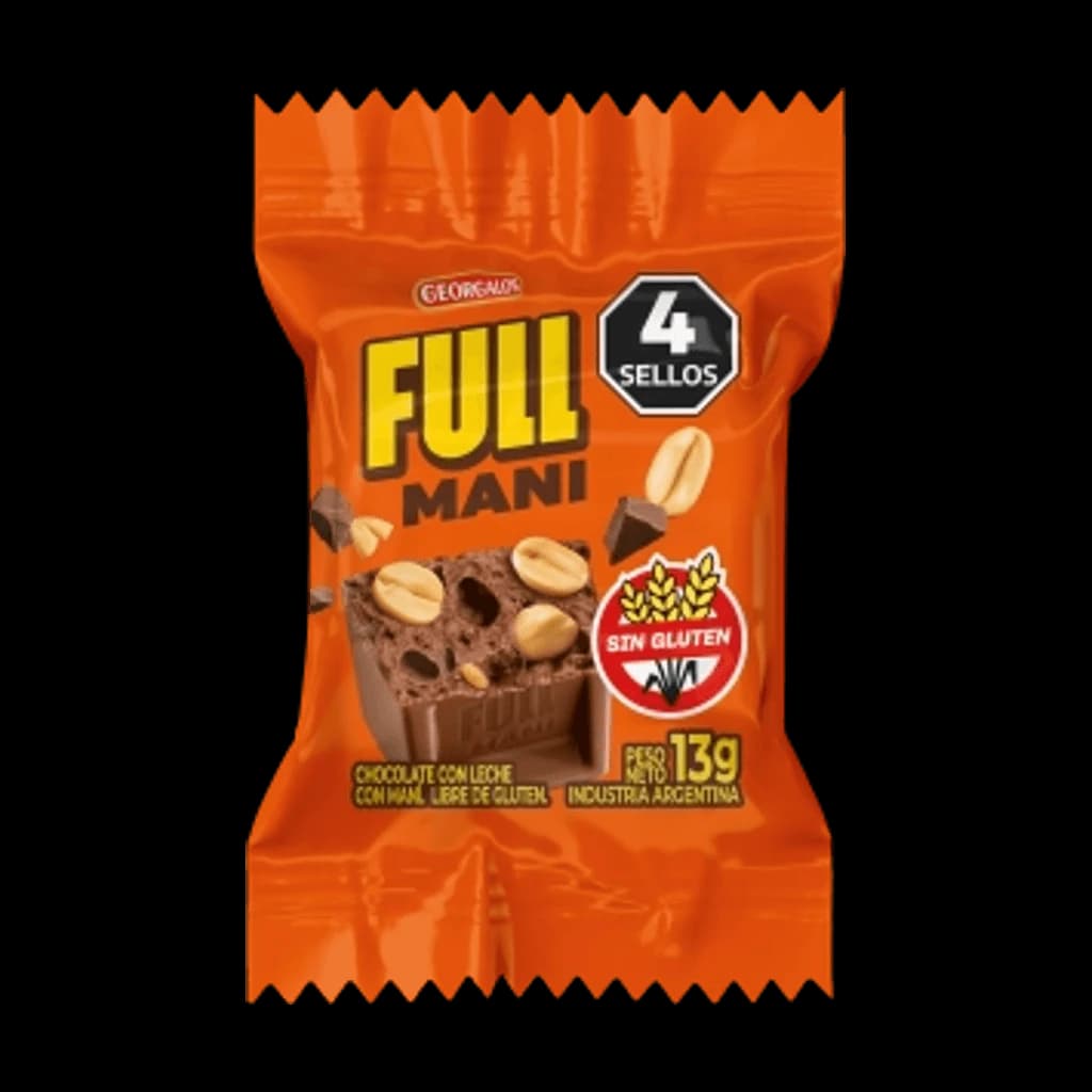 Full Maní Bombón con Leche y Maní - 13 g, 24 unidades · Display