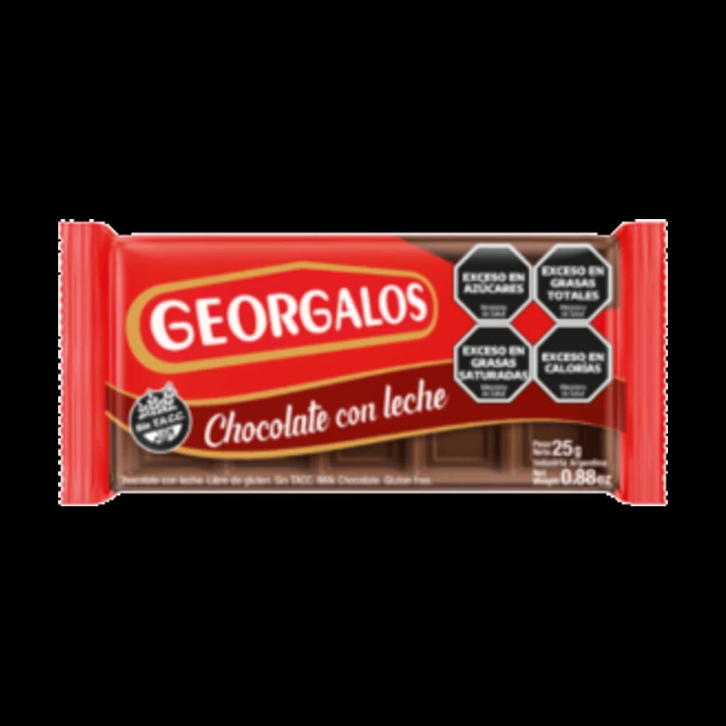 Georgalos Chocolate con Leche - 25 g, 24 unidades · Display