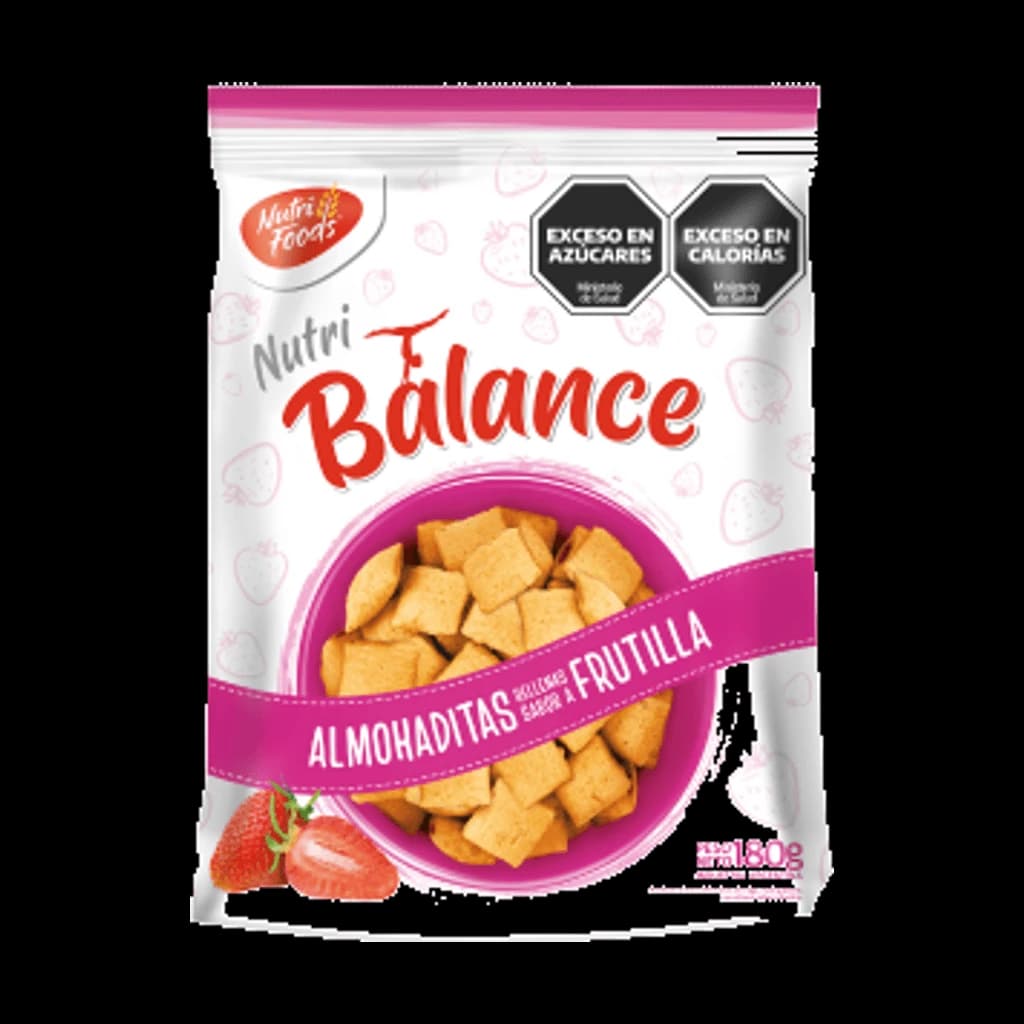 NutriBalance Almohaditas Frutilla - 180 g, 20 unidades