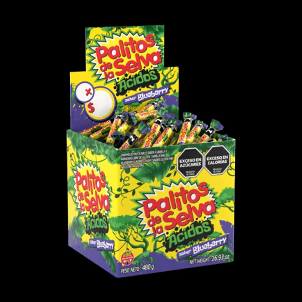 Palitos de la Selva Blueberry Ácido - 480 g, Display