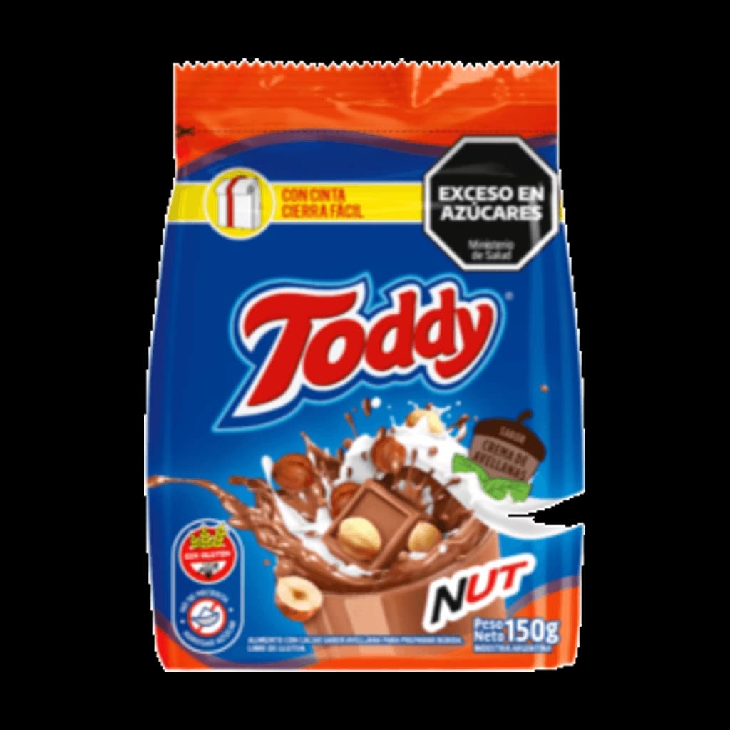 Toddy Cacao en Polvo Avellanas - 150 g, 12 unidades