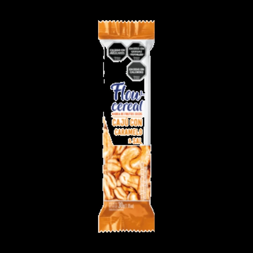 Flow Cereal Cajú con Caramelo & Sal - 30 g, 20 unidades · Display