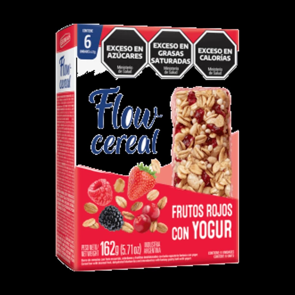 Flow Cereal Frutos Rojos con Yogur - 27 g, 6 unidades · Estuche