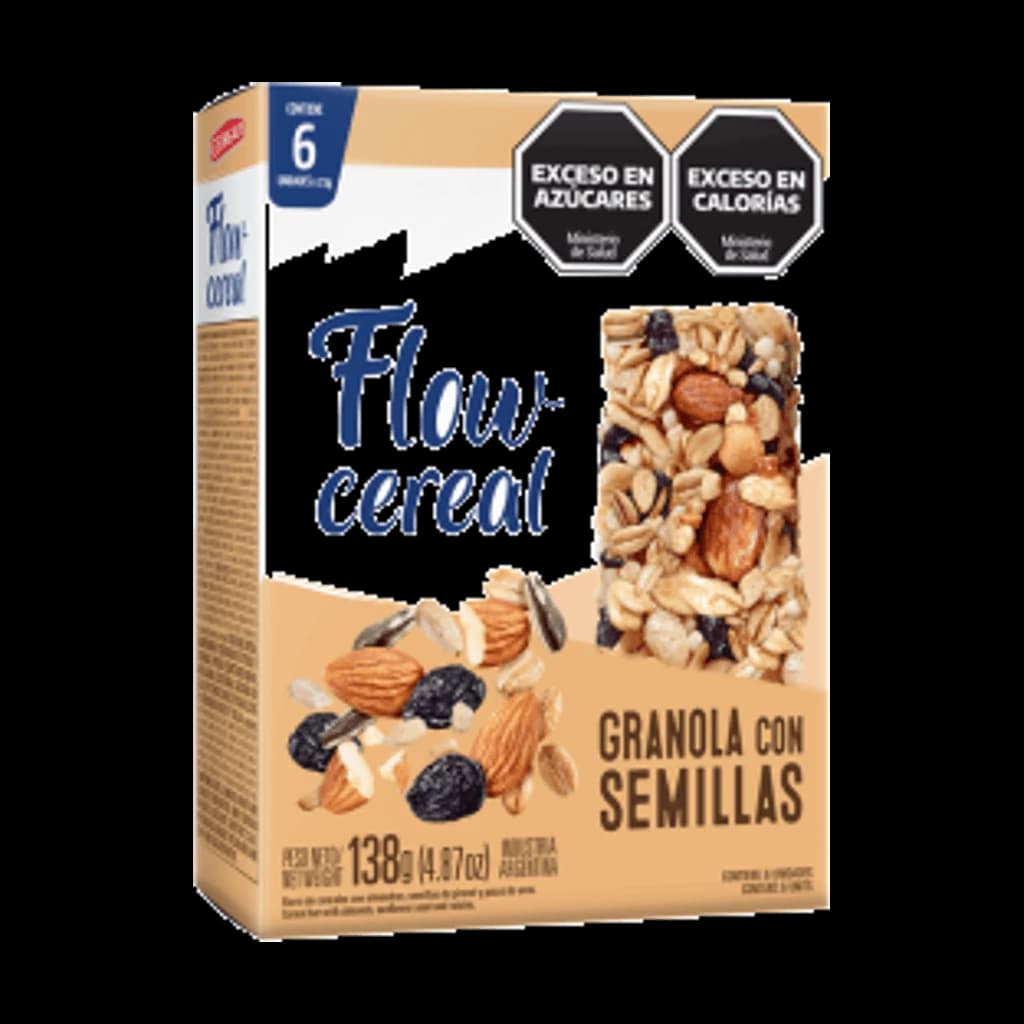 Flow Cereal Granola con Semillas - 23 g, 6 unidades · Estuche