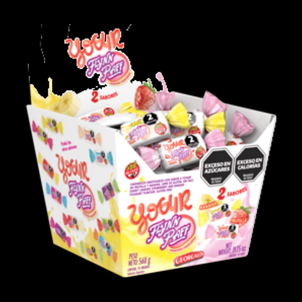 Flynn Paff Mix Yogur Frutilla y Banana - 8 g, 70 unidades · Display