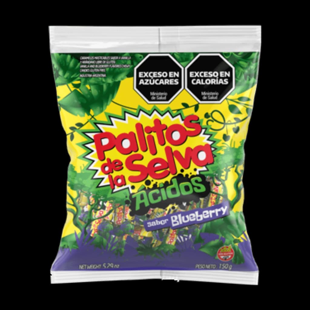 Palitos de la Selva Blueberry Ácido - 150 g, 44 unidades · Bolsa